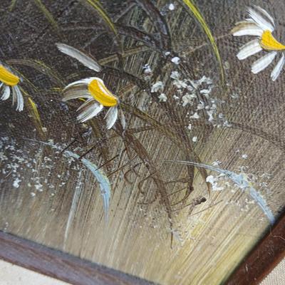 Original framed and signed artwork - Country scene barn and daisy's