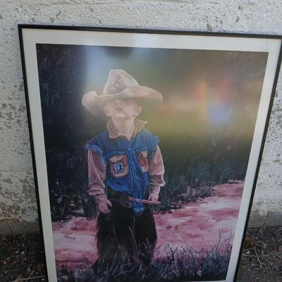 Little Cowboy framed artwork - best way to raise them!
