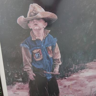 Little Cowboy framed artwork - best way to raise them!