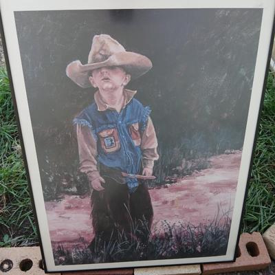 Little Cowboy framed artwork - best way to raise them!