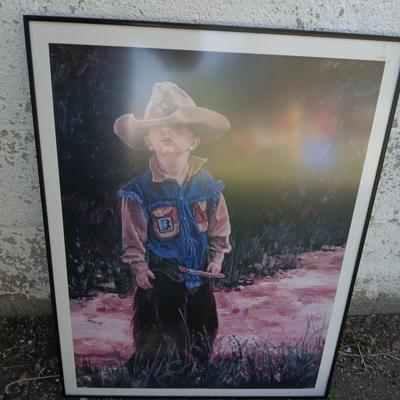 Little Cowboy framed artwork - best way to raise them!