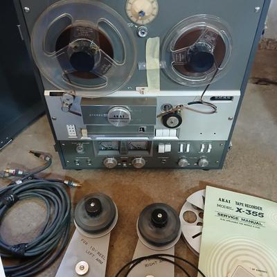 Akai Cross-field X-355 Reel to reel player with reels accessories - and Manuals