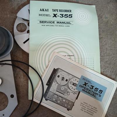 Akai Cross-field X-355 Reel to reel player with reels accessories - and Manuals