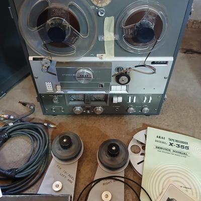 Akai Cross-field X-355 Reel to reel player with reels accessories - and Manuals