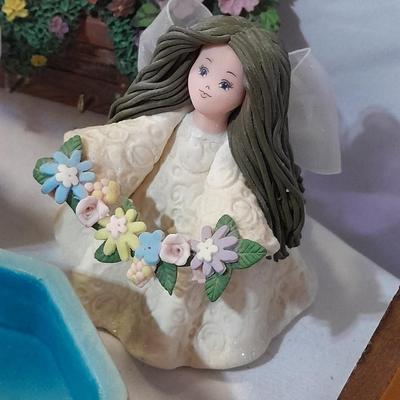 Delicate collectibles - lidded porcelain canister - vase - doll - and more