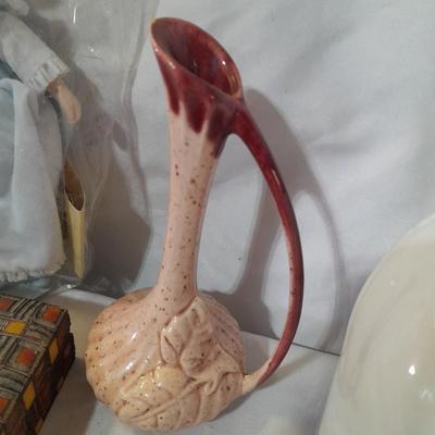 Delicate collectibles - lidded porcelain canister - vase - doll - and more