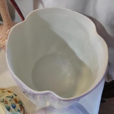 Delicate collectibles - lidded porcelain canister - vase - doll - and more