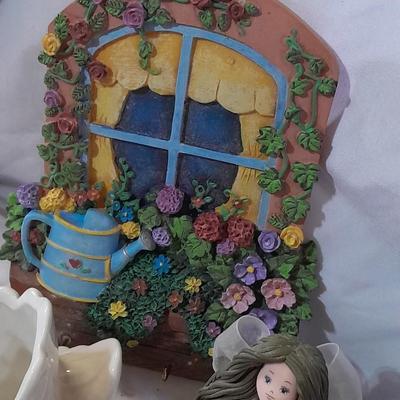 Delicate collectibles - lidded porcelain canister - vase - doll - and more