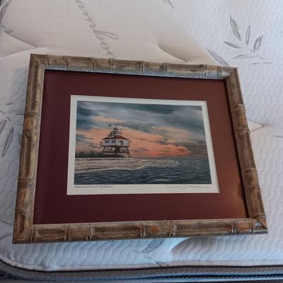2 SIGNED LIGHTHOUSE THEMED PICTURES