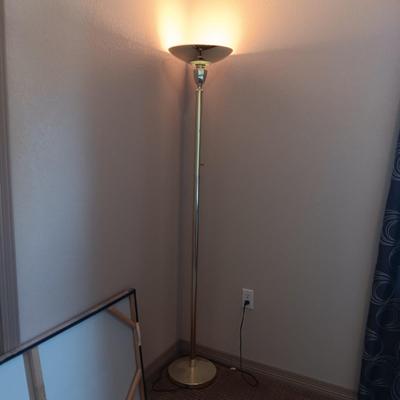 FLORAL PICTURE ON CANVAS AND A FLOOR LAMP