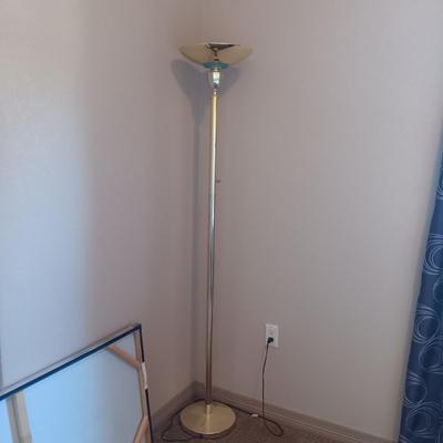 FLORAL PICTURE ON CANVAS AND A FLOOR LAMP