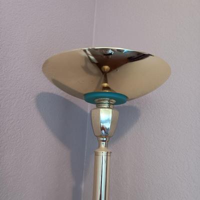 FLORAL PICTURE ON CANVAS AND A FLOOR LAMP