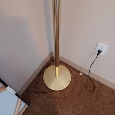 FLORAL PICTURE ON CANVAS AND A FLOOR LAMP