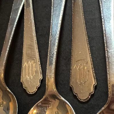 Antique Lunt "Treasure" 74 Pc. Sterling Silver Flatware (1866 g. w/o Knives, Serving Set)