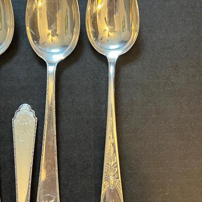 Antique Lunt "Treasure" 74 Pc. Sterling Silver Flatware (1866 g. w/o Knives, Serving Set)