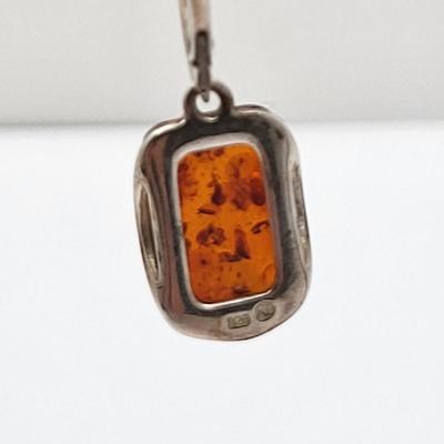 Baltic Amber Earrings Sterling Silver
