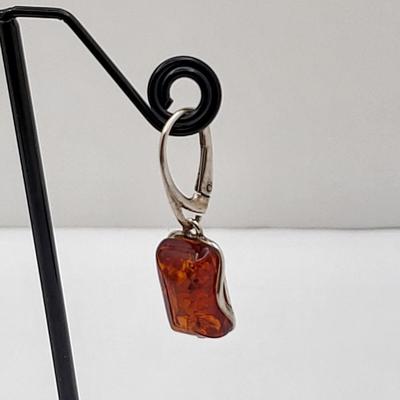 Baltic Amber Earrings Sterling Silver