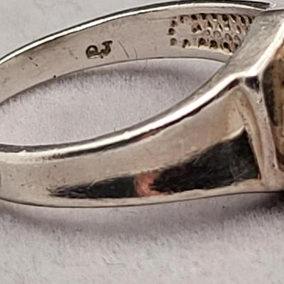 Early 70's Sterling Silver Garnet Solitaire Ring
