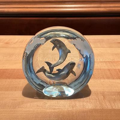 661 Lucite Dolphin Sculpture by Dan Medina