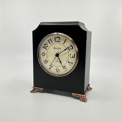 736 Black Wooden BULOVA Desk Clock