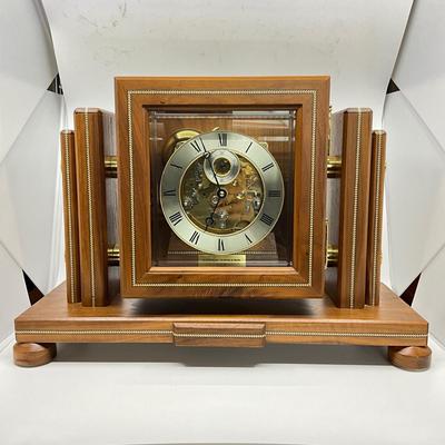 740 Vintage Peter Gerard USA Inlaid Mantle Clock