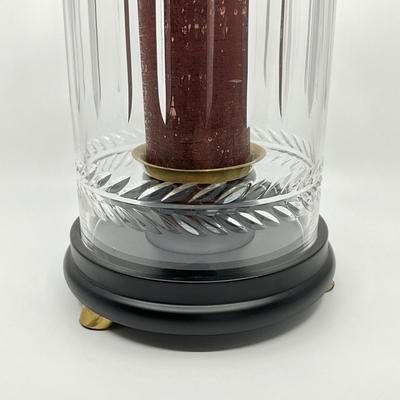 743 Cut Crystal and Brass Hurricane Candle Globe