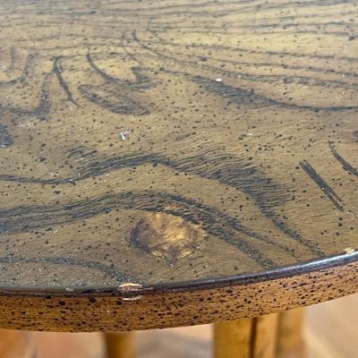 Small Wooden Side Table with Elephant Decor