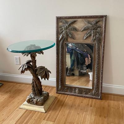 Palm Tree Themed Table and Mirror