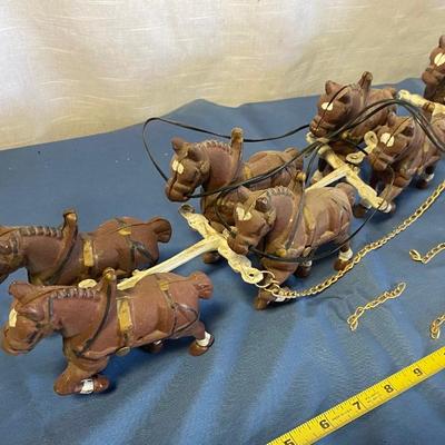 Vintage Cast Iron Clydesdale Beer Wagon