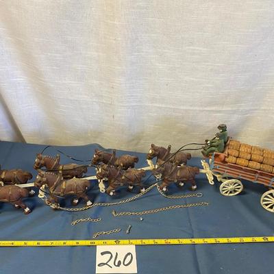 Vintage Cast Iron Clydesdale Beer Wagon