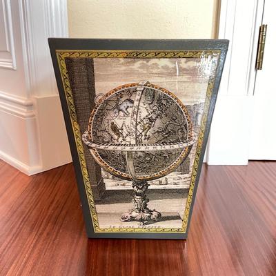 744 Annie Modica Handpainted Decoupage Waste Can
