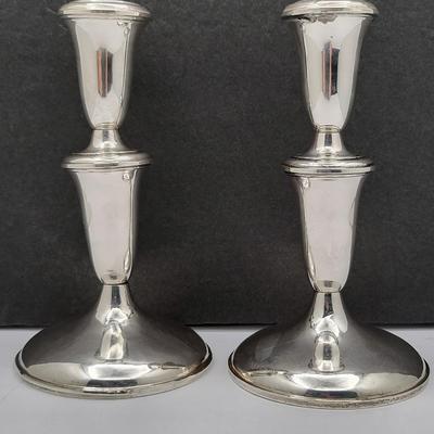 Empire Sterling Silver Weighted Candle Holder Pair