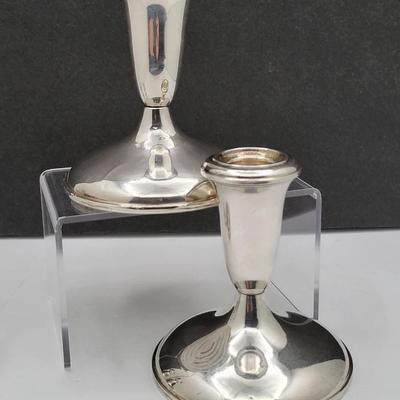 Empire Sterling Silver Weighted Candle Holder Pair