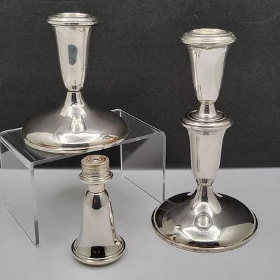 Empire Sterling Silver Weighted Candle Holder Pair