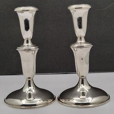 Empire Sterling Silver Weighted Candle Holder Pair