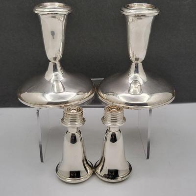 Empire Sterling Silver Weighted Candle Holder Pair