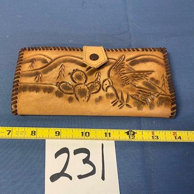 Vintage Hand Tooled Leather Lady’s Wallet