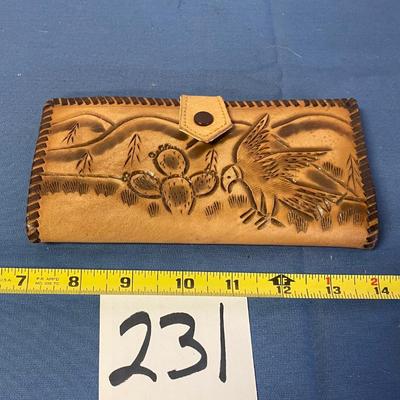 Vintage Hand Tooled Leather Lady’s Wallet