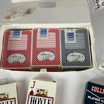 674 Lot of Playing Cards w/ Silver Plated Dice