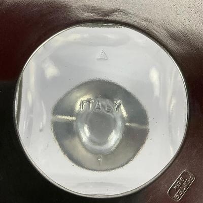 677 Set of Four Glass/Pewter Decanters w/ tags