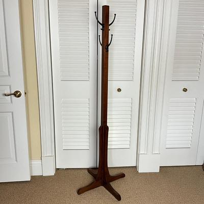 681 Oak Four Hook Coat Rack