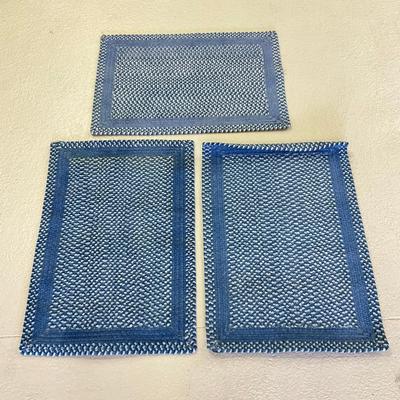 691 Lot of Three Capel Blue Braided Rugs
