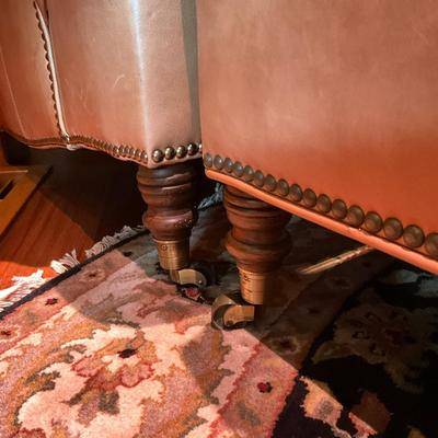 699 Kravet Leather Chair & Ottoman