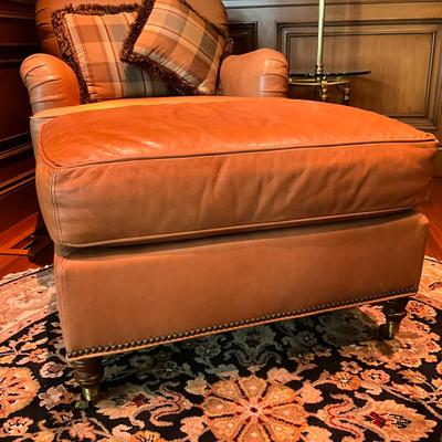 699 Kravet Leather Chair & Ottoman