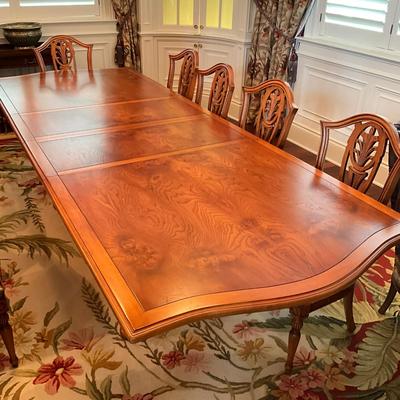 700 Large Cherry Walter of Wabash Dining Room Table w/ Ten Chairs