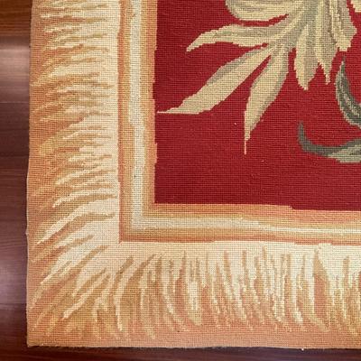 701 Large Palm/Floral Needle Point Rug 14'6" x 10'3"