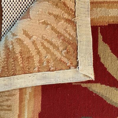 701 Large Palm/Floral Needle Point Rug 14'6" x 10'3"