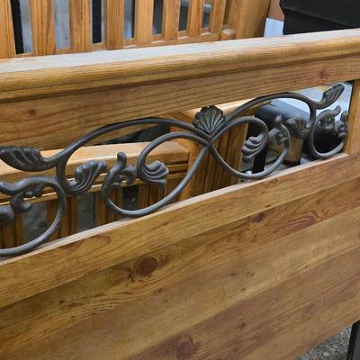 Queen Size Wood & Metal Headboard