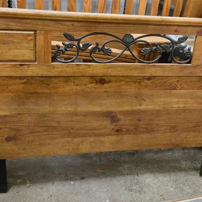 Queen Size Wood & Metal Headboard