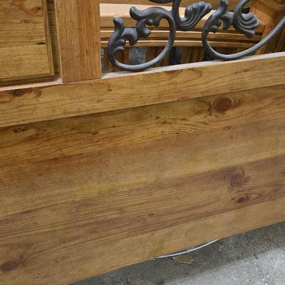Queen Size Wood & Metal Headboard
